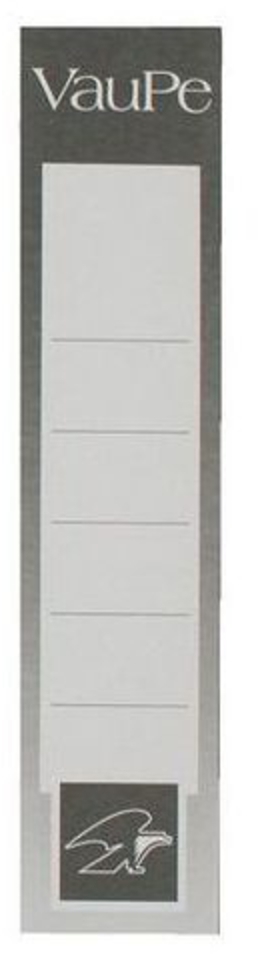 Etykiety do segregatorów VauPe, wsuwane, 33x152mm, 25 sztuk, biały