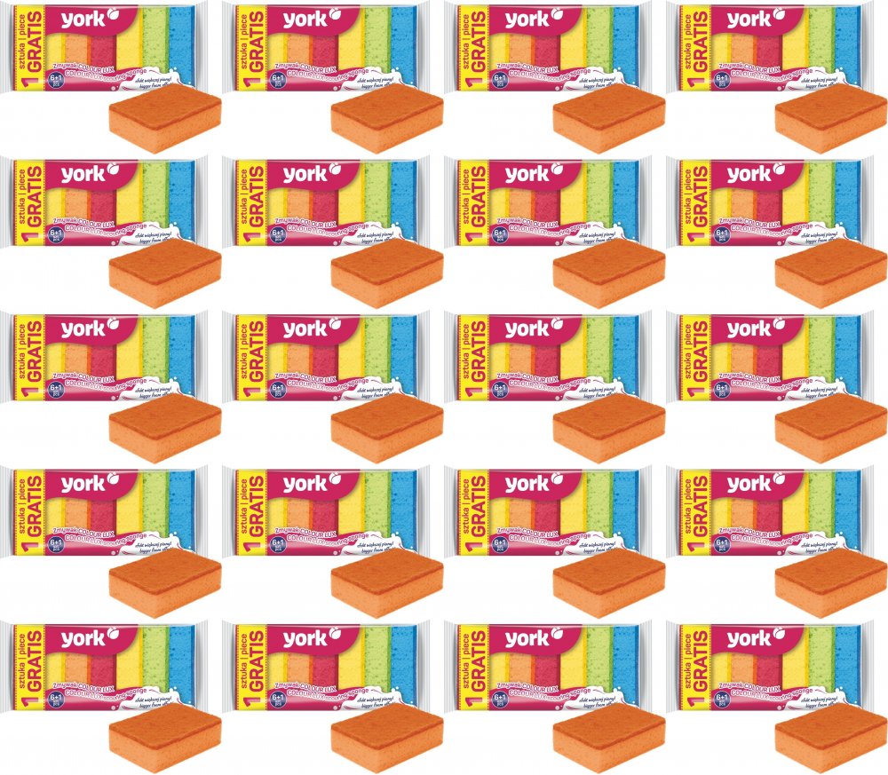20x Zmywak kuchenny York Colour Lux, 7 sztuk, mix kolorów