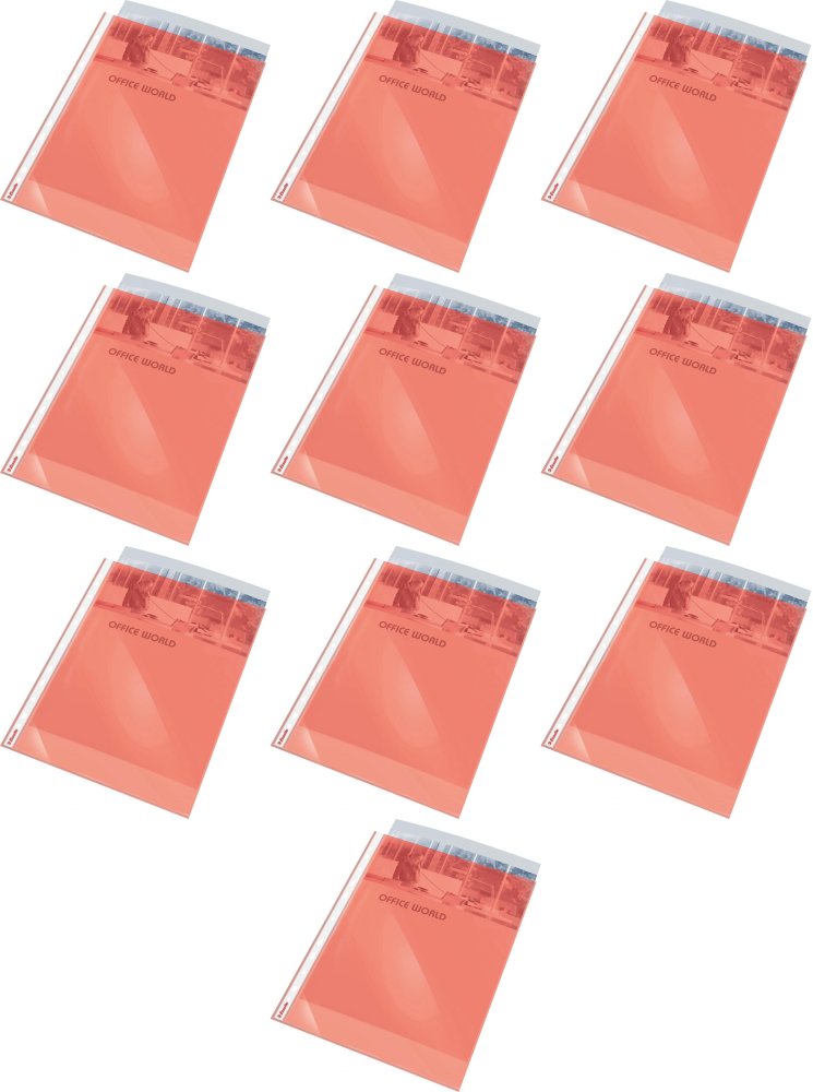 10x Koszulki krystaliczne Esselte, A4, 55μm, 10 sztuk, transparentny czerwony