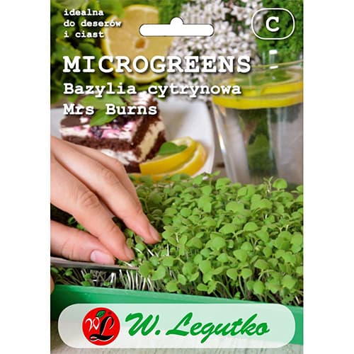 1 szt, Mikronövények - Bazsalikom citrom Mrs. Burns - Magok: Mod de ambalare: 3 g
