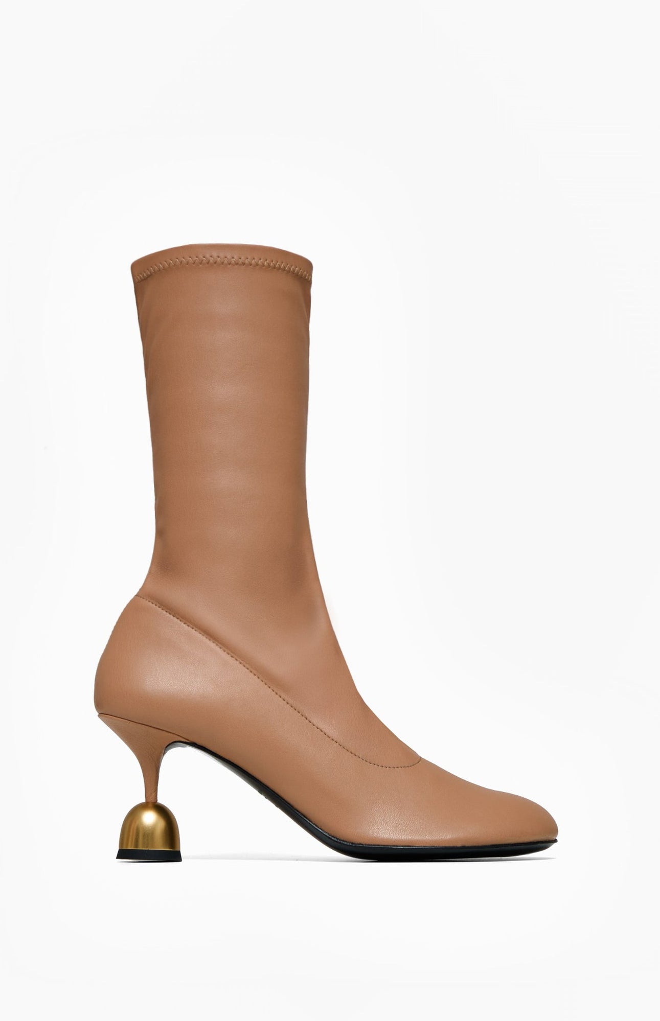 Skórzane botki damskie CAROLE PEANUT BUTTER 40 - Vanda Novak
