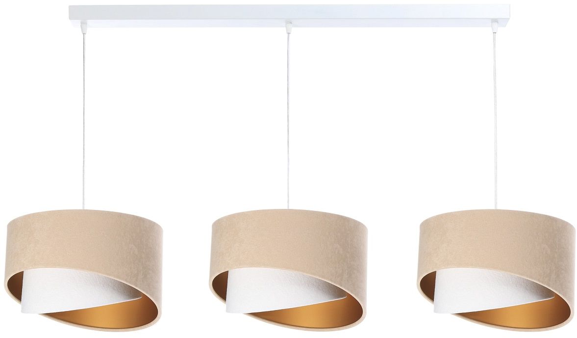 BPS Koncept Galaxy lampa wisząca 3x60 W biała-złota-beżowa 060-L3-018