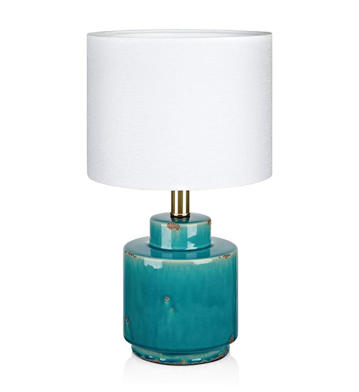 Markslöjd Cous lampa stołowa 1x60W antyczny niebieski/biały 106606