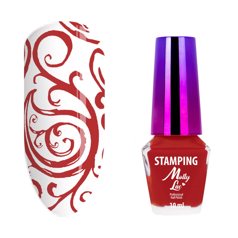 Lakier do stempli i stampingu MollyLac czerwony 10ml Nr 5