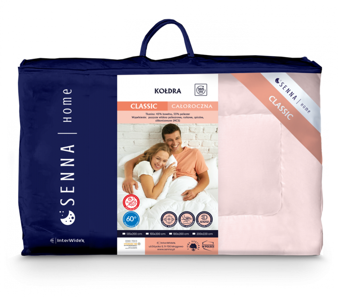 Kołdra uniwersalna Classic Inter-Widex 135x200 wz. różowy