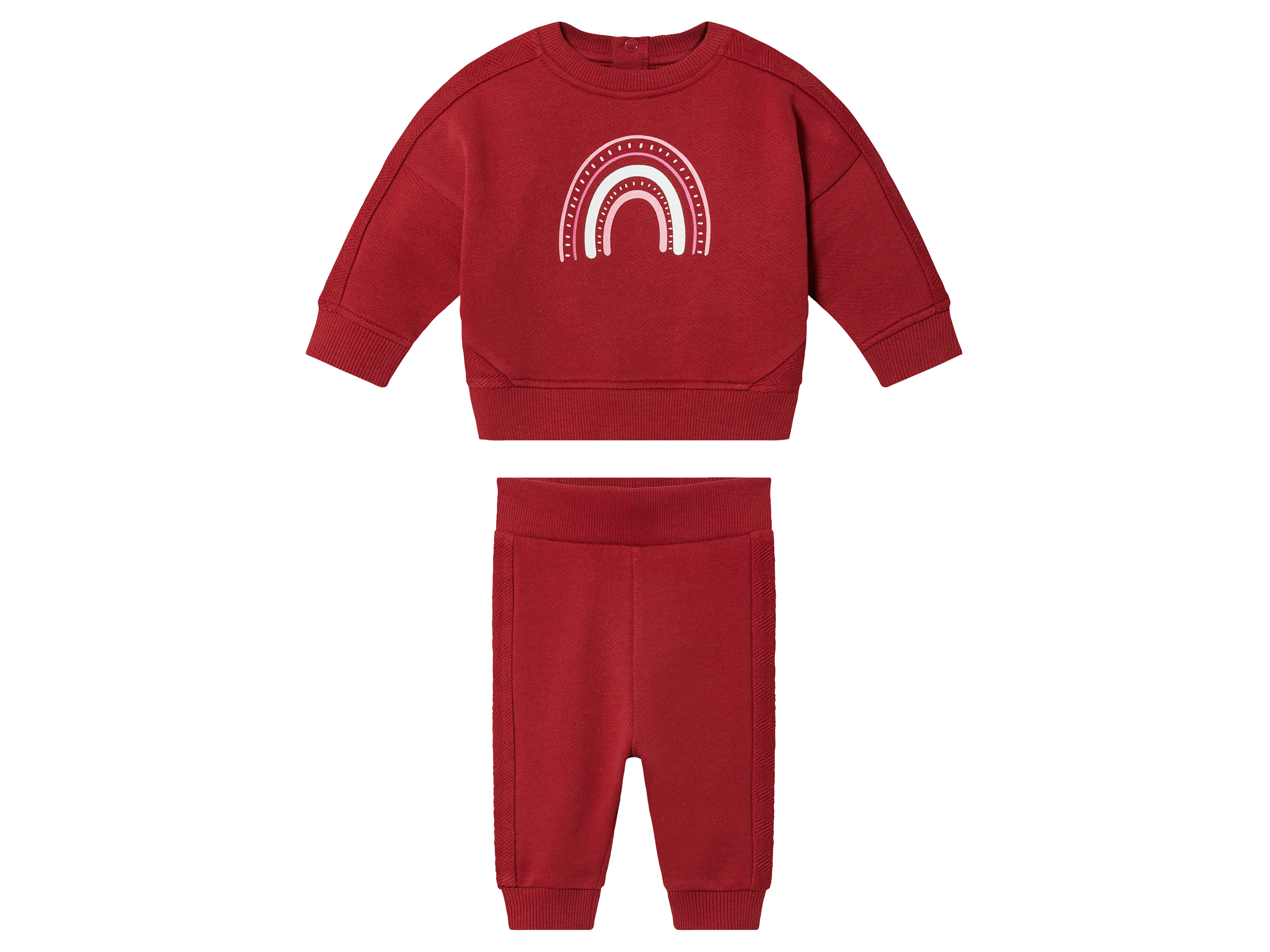 lupilu Dres niemowlęcy z bawełny organicznej bluza + spodnie 62/68, Czerwony