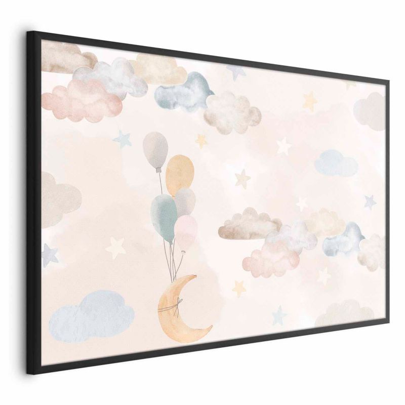 Plakat Artgeist Bajkowe niebo 90x60 cm z ramą czarną 1 szt