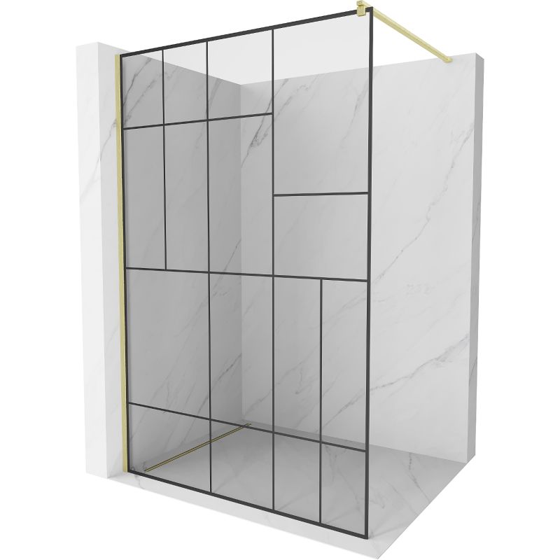 Ścianka prysznicowa Mexen Kioto czarny wzór 80x200 cm 800-080-101-55-78 1 szt.