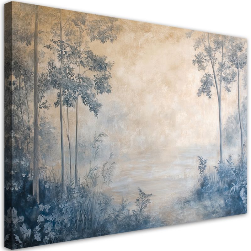 Obraz do salonu sypialni Feeby Las we mgle Boho Beżowy 60x40 cm 1szt