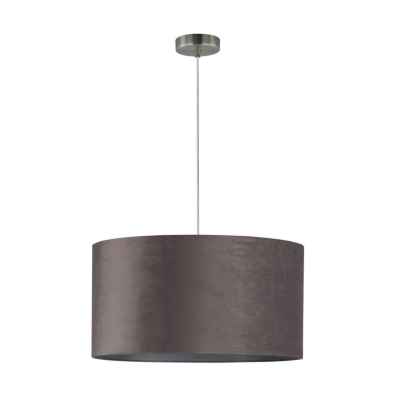 Lampa Wisząca SPOT Light 1xE27 Max.60W Satyna w Połączeniu z Szarym Abażurem, Polski Producent, 1 szt.