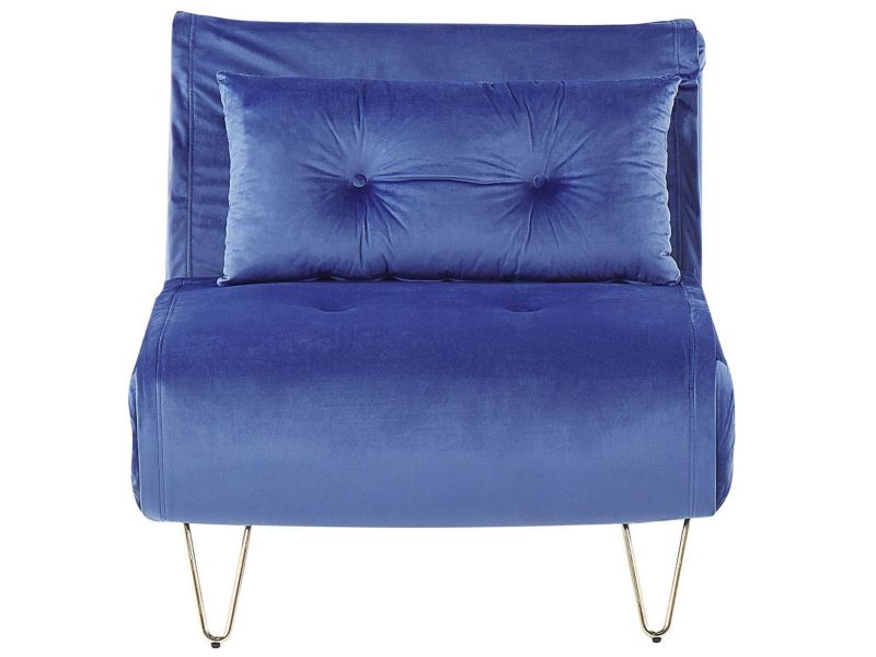 Sofa rozkładana Vestfold Granatowy Welur 1 szt.