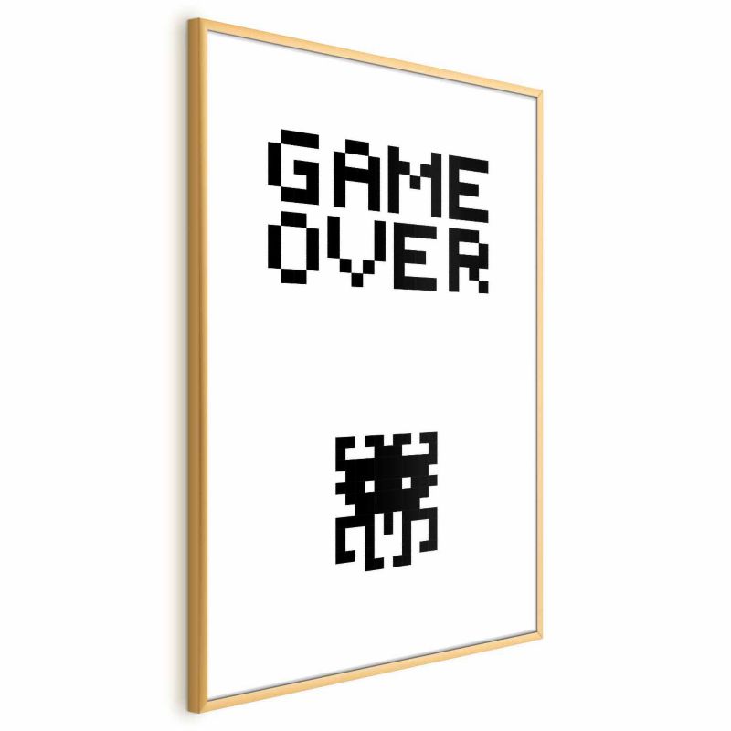 Plakat Artgeist Game over 40x60 cm z ramą złotą 1 szt