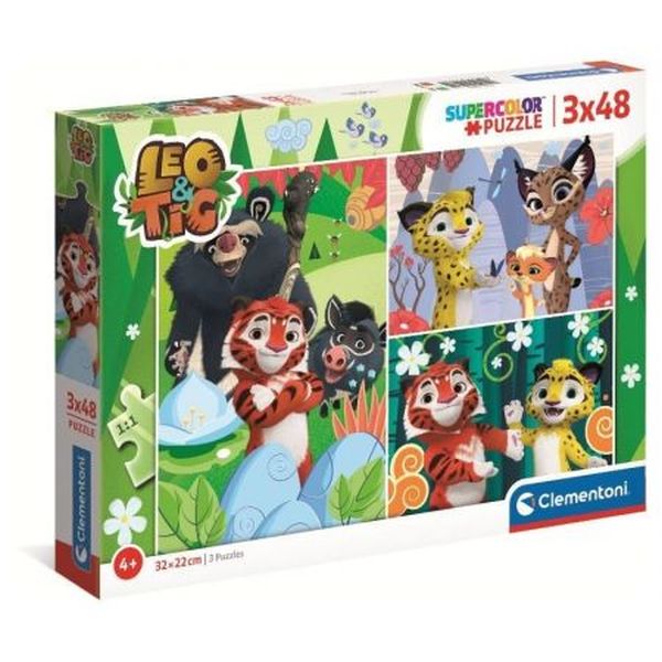 Clementoni Puzzle 3x48 Leo&Tig @