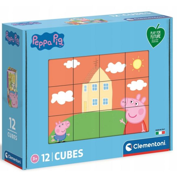Clementoni Kostki 12 sztuk PLAY FOR FUTURE PEPPA PIG
