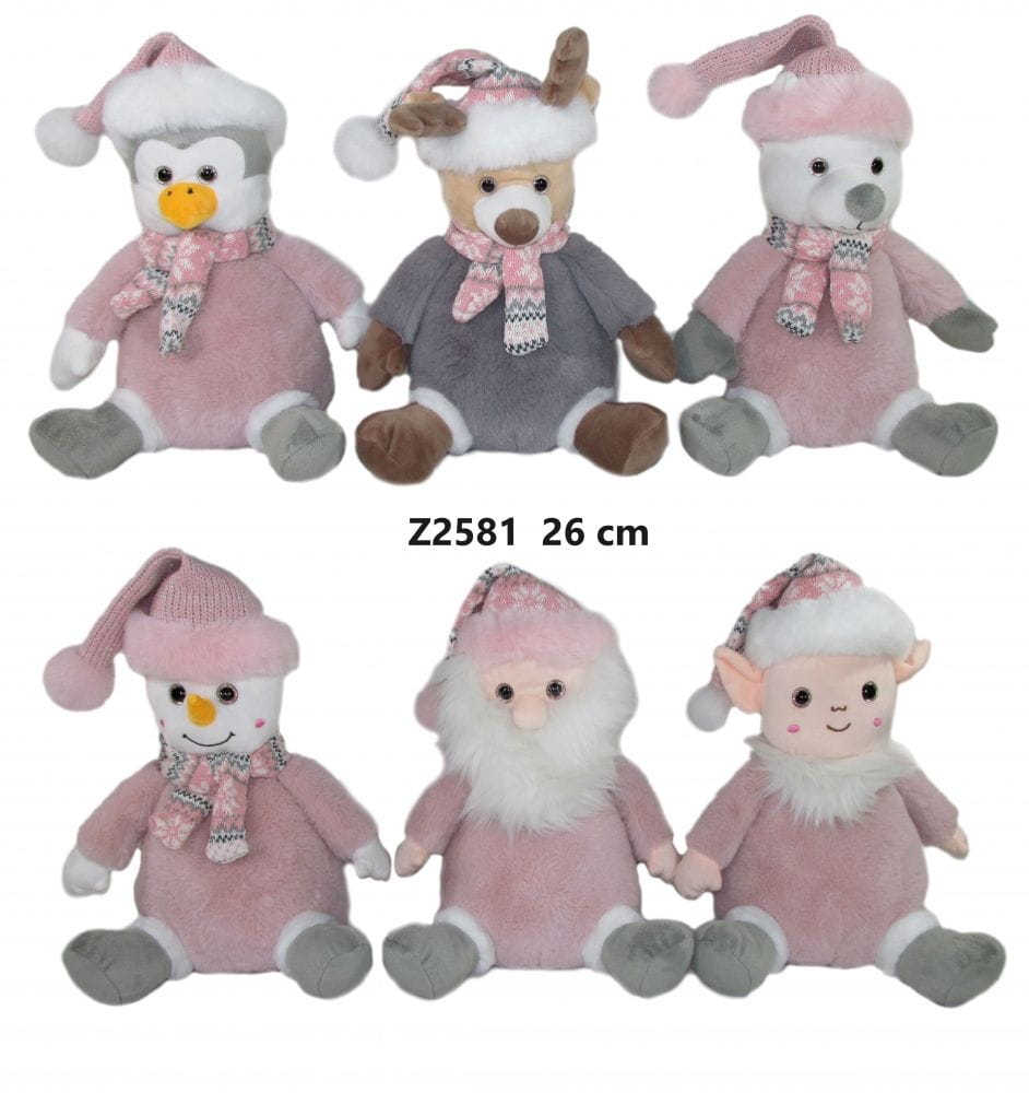 ZWIERZETA SWIATECZNE 6 ASST 26 CM 164971 B