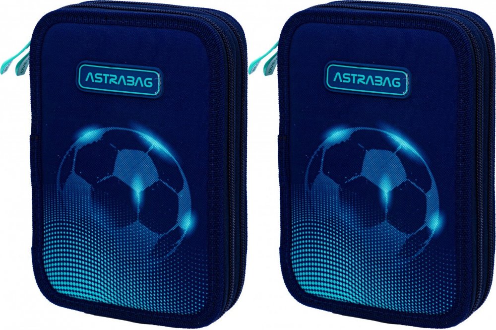 2x Piórnik szkolny Astra Astrabag Football Light AC2, 2-komorowy, bez wyposażenia