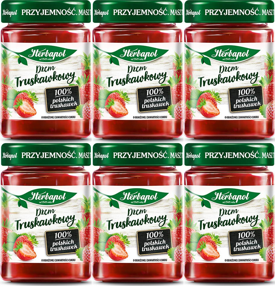 6x Dżem Herbapol, truskawkowy, niskosłodzony, 280g