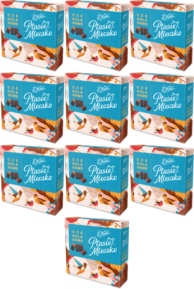 10x Bombonierka Wedel Ptasie Mleczko, czekoladowy, 360g