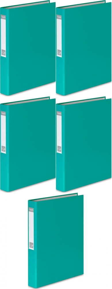 5x Segregator ringowy VauPe, A4, szerokość grzbietu 40mm, do 200 kartek, 4 ringi, turkusowy