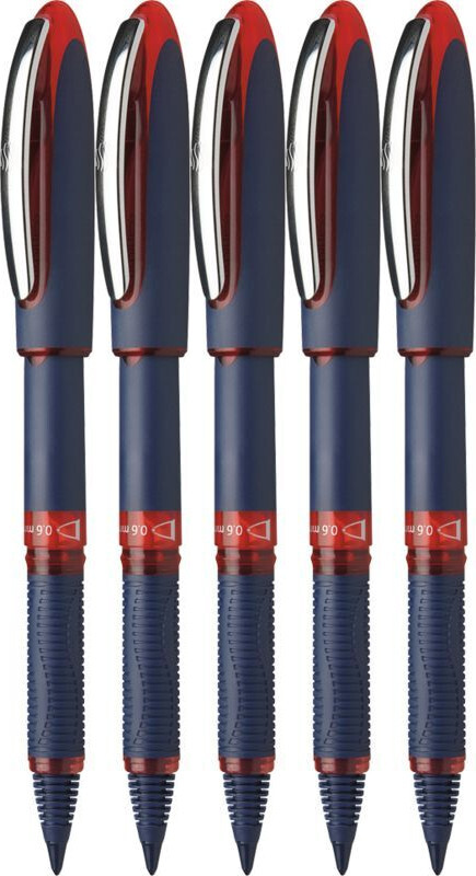 5x Pióro kulkowe Schneider One Business, 0.6 mm, czerwony