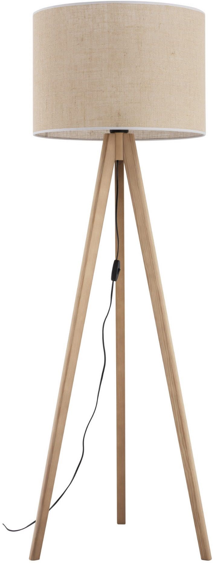 TK Lighting Grand lampa stojąca 1x15 W drewno-juta 16020