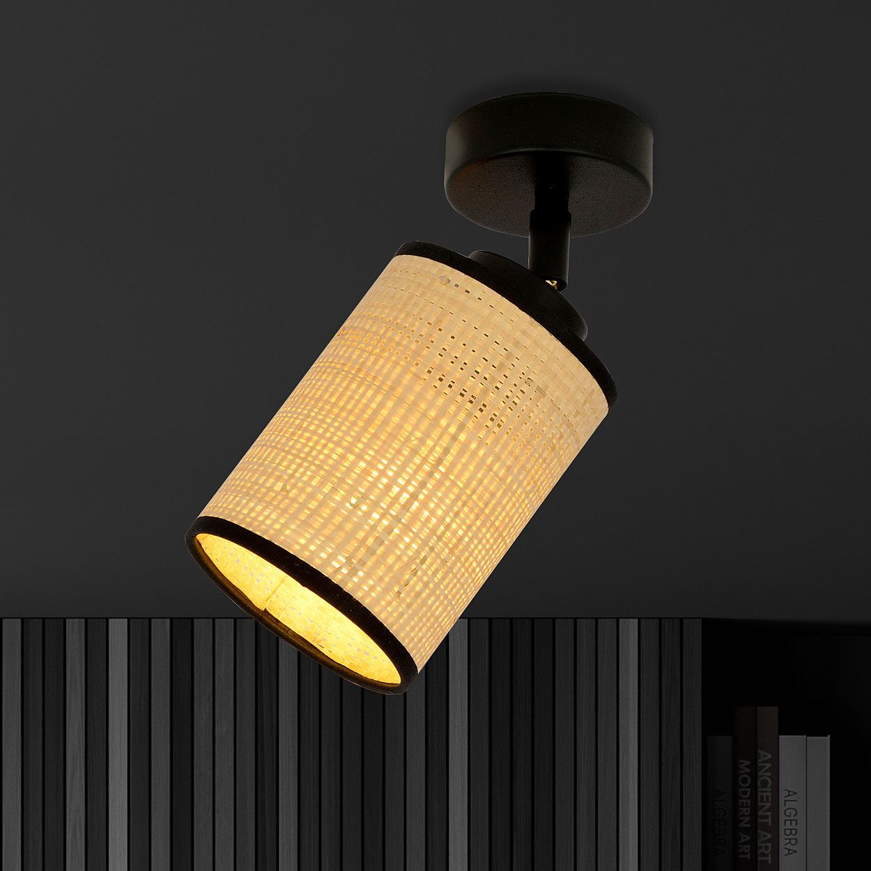 Emibig Yoga lampa podsufitowa 1x15 W czarna-beżowa 1151/1