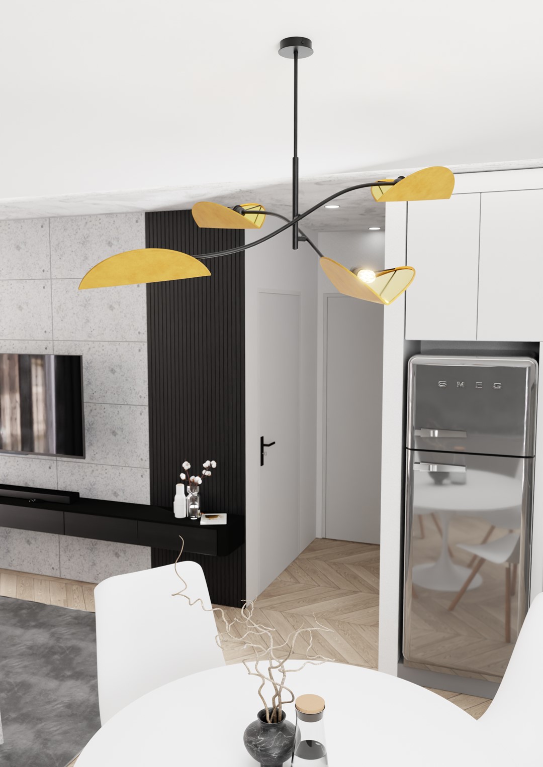 Emibig Lotus lampa wisząca 4x10 W musztardowy 1460/4
