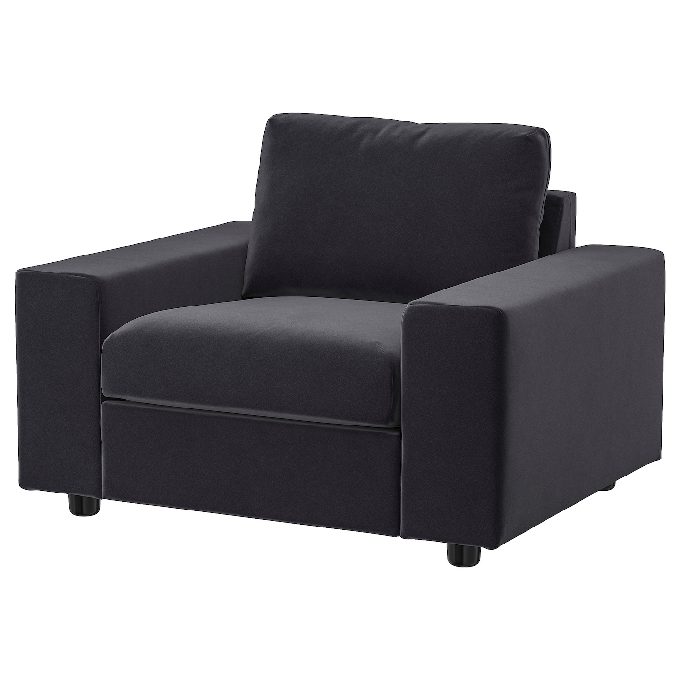 IKEA VIMLE fotel, z szerokimi podłokietnikami/Djuparp ciemnoszary, Szerokość: 115 cm