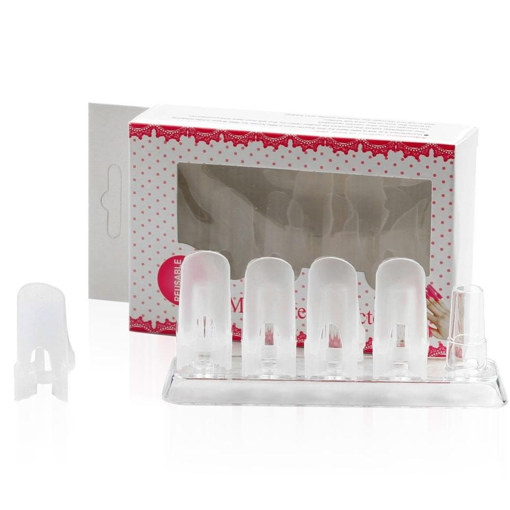 Manicure protector osłonki na pomalowane paznokcie białe 10 szt