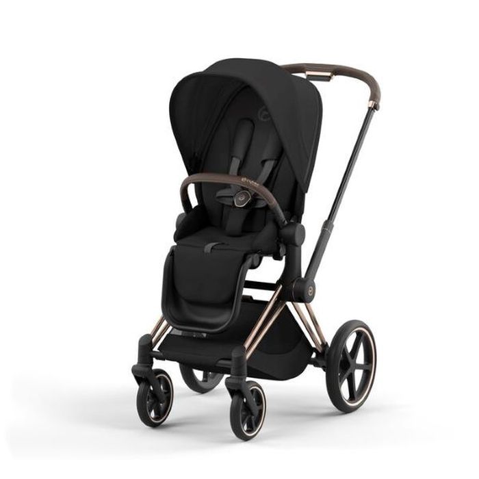 Cybex Priam 4.0 - wózek spacerowy-Sepia Black-Chrome z brązową rączką