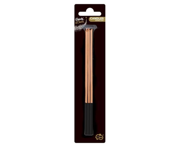Świeczki B&C Magiczny Płomień, różowo-złote, 3x3x150mm, 6 szt.