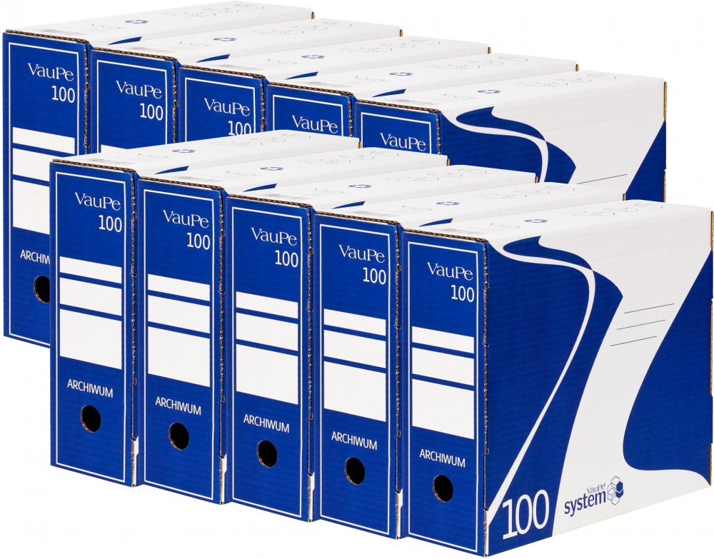 10x Pudło archiwizacyjne Vaupe, 100mm, niebieski