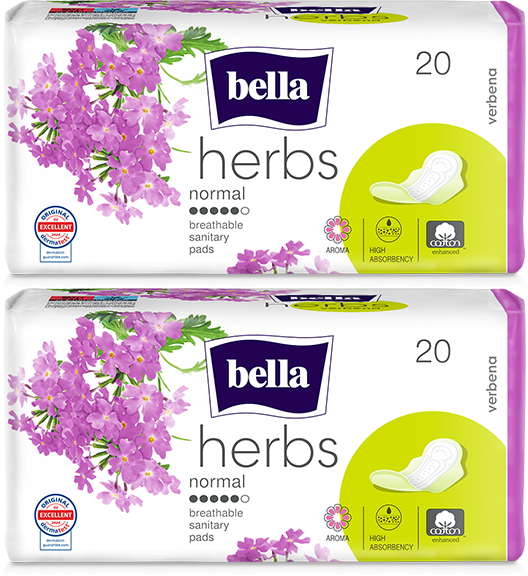 2x Podpaski Bella Herbs Verbena, Normal, ze skrzydełkami, 20 sztuk
