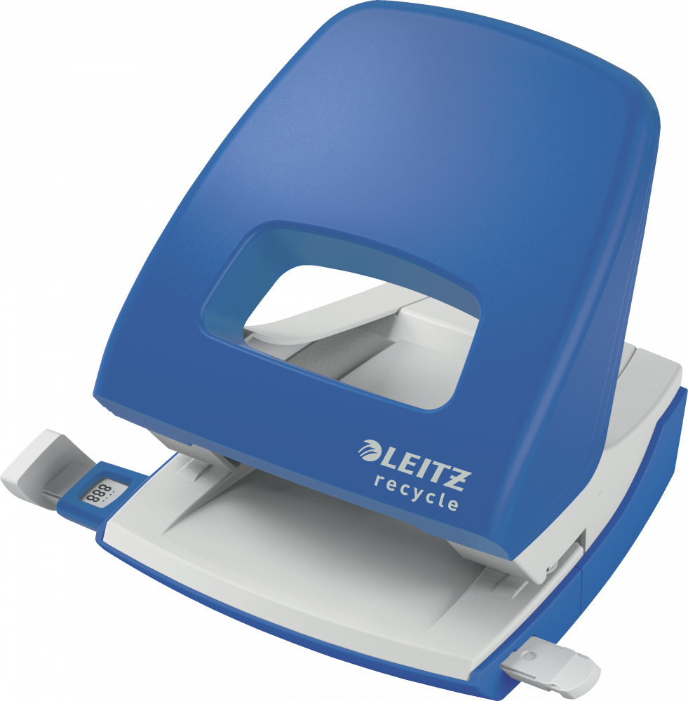 Dziurkacz Leitz NeXXt Recycle, do 30 kartek, niebieski