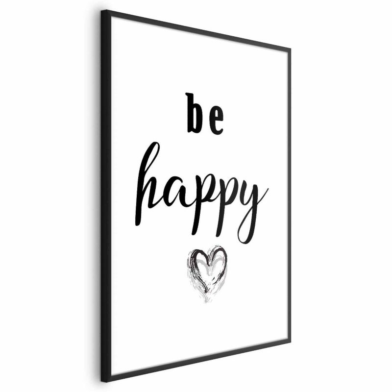 Plakat Artgeist Be happy 60x90 cm z ramą czarną 1 szt