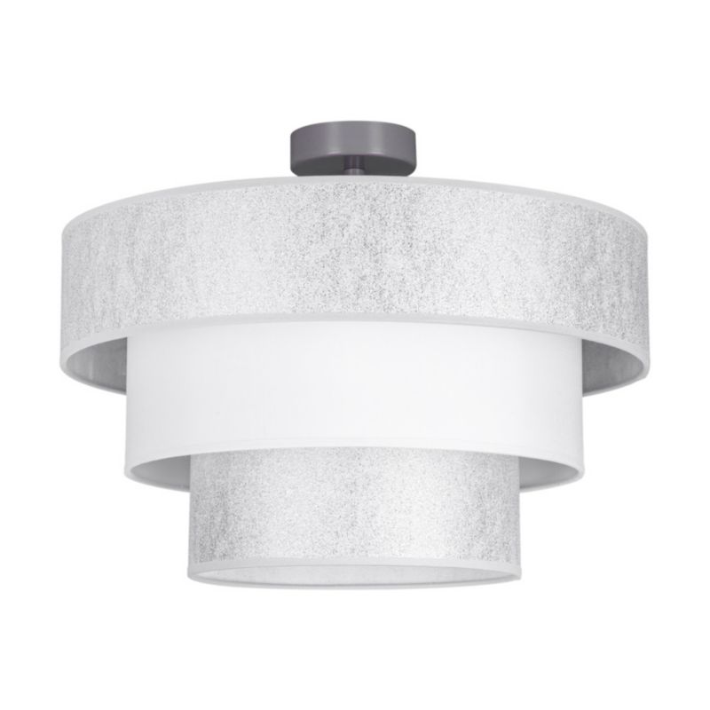 Lampa Sufitowa SPOT Light 1xE27 Max.40W Eleganckie Połączenie Szarości z Srebrno Białym Abażurem Polski Producent 1 szt.