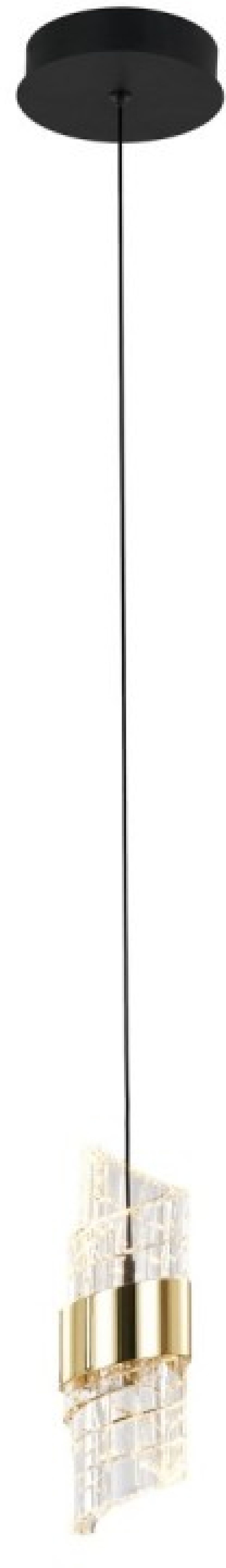 Italux Tonga lampa wisząca 1x8 W czarna PND-26374-1-8W-3K-BK-GD