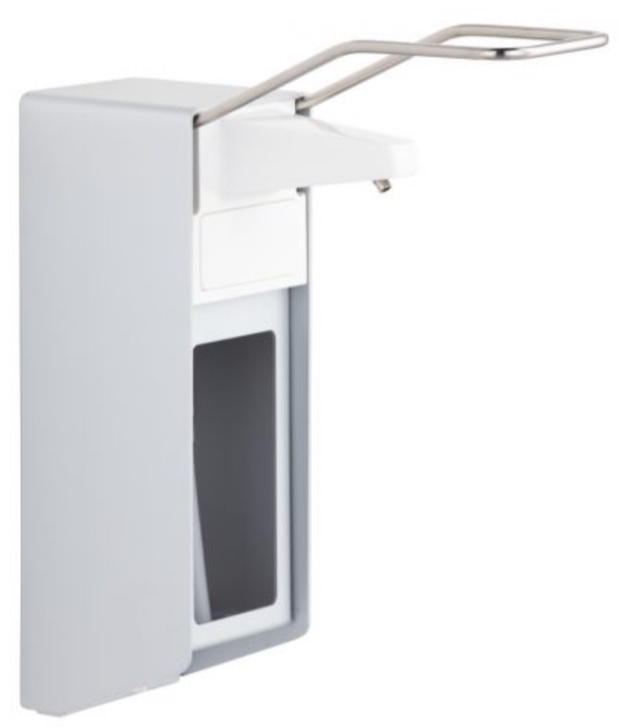 Merida dozownik łokciowy na jednorazowe wkłady 500 ml ścienny aluminium/tworzywo D9E - Wysyłka w 24h