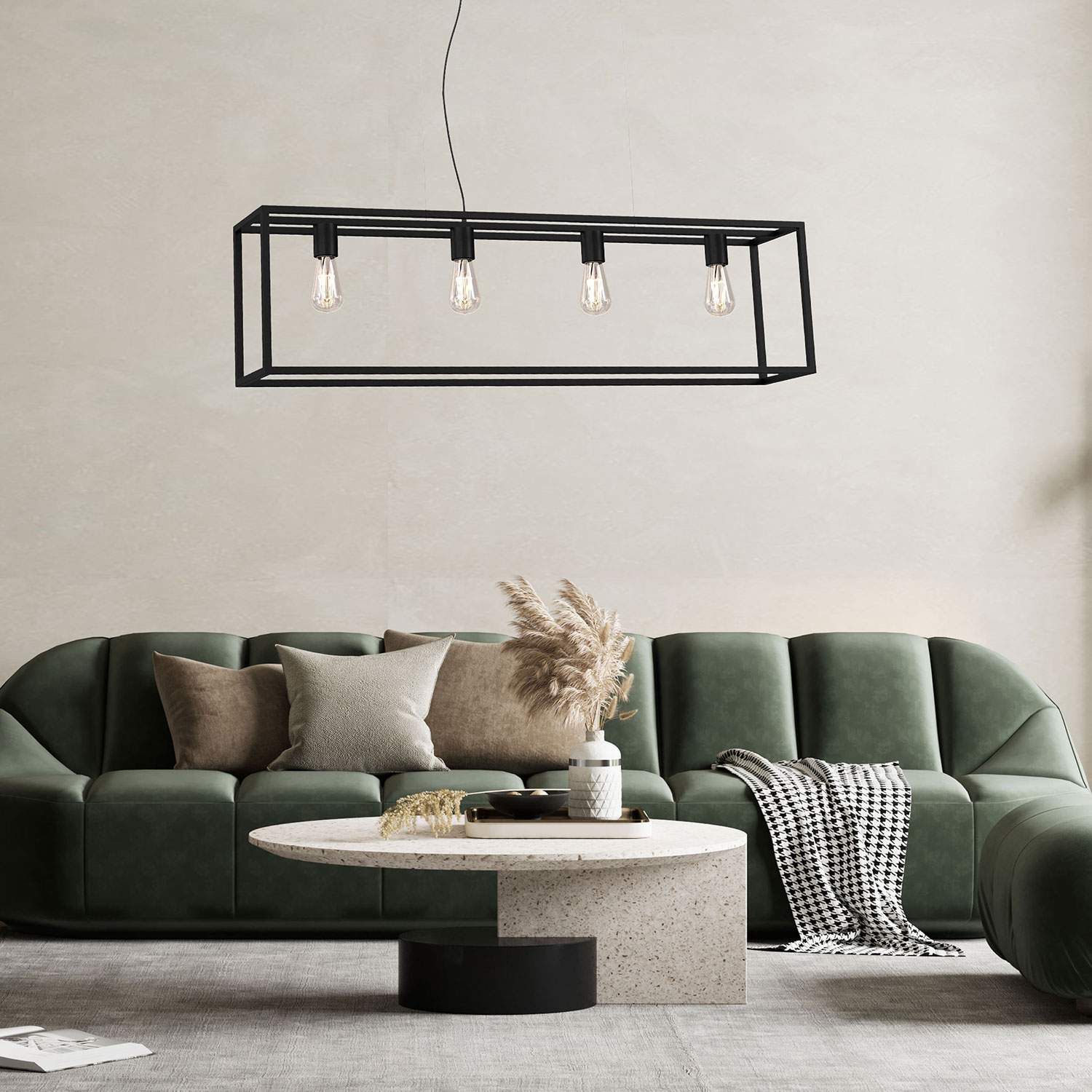 Luminex Frame lampa wisząca 4x60W czarna 6695