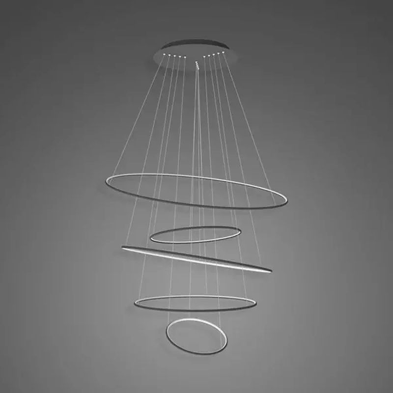 Altavola Design Ledowe Okręgi lampa wisząca 151W czarny LA085/P_180_in_4k_black