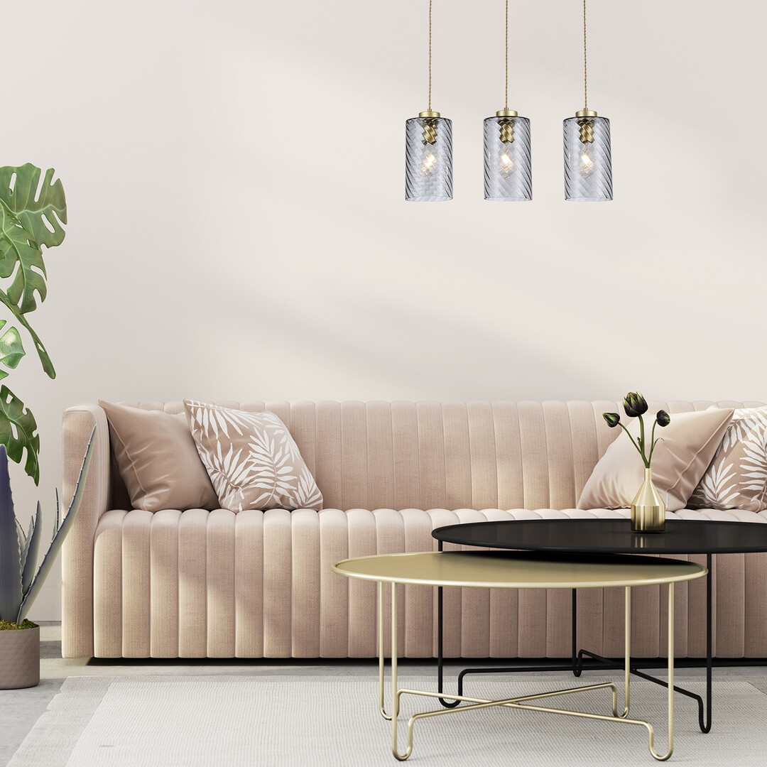 Rabalux Sheila lampa wisząca 3x40W złoty/przydymiony 5229 - Wysyłka w 24h