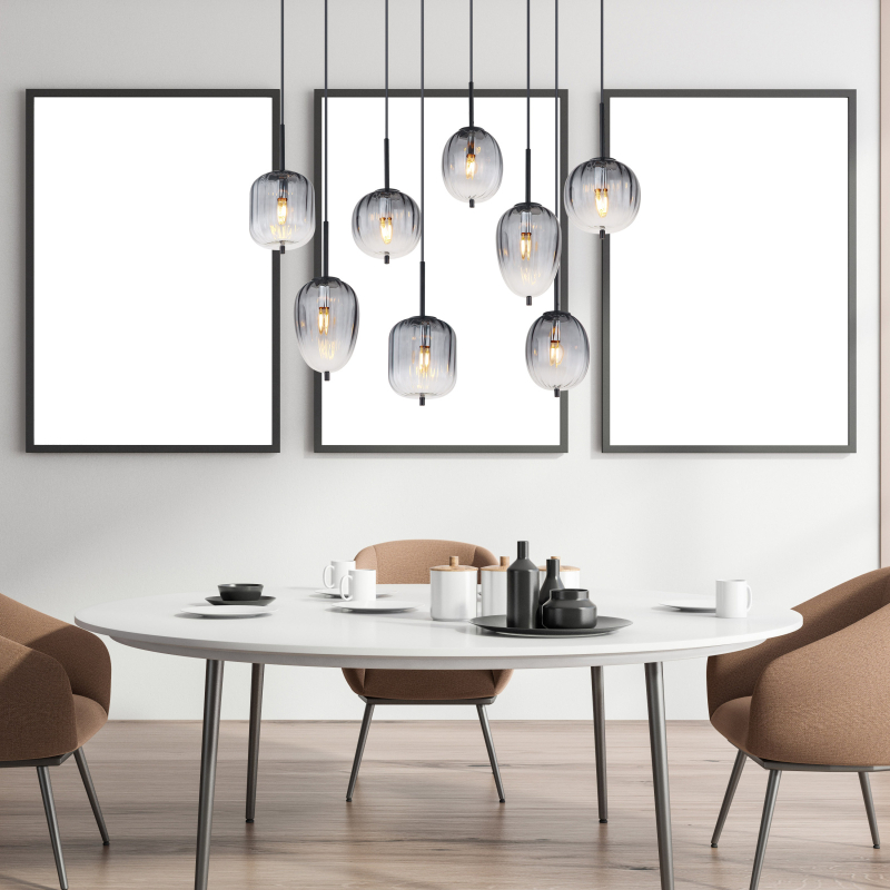 Globo Lighting Attila lampa wisząca 8x40 W czarna 15215-8