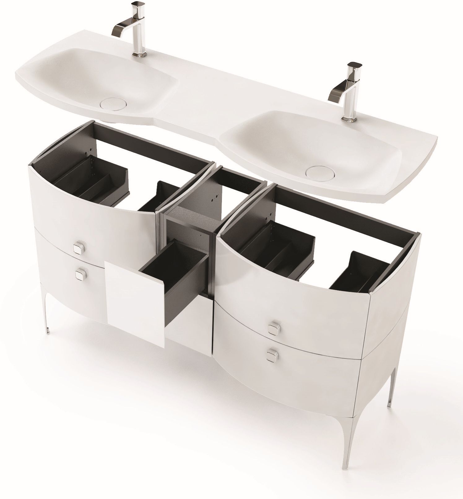 Oristo Louis szafka 24 cm podumywalkowa moduł środkowy czarny połysk OR50-SD2S-24-1