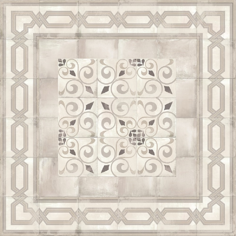 Monopole Avenue Grey Decor Leaves dekor ścienno-podłogowy 18,7x18,7 cm