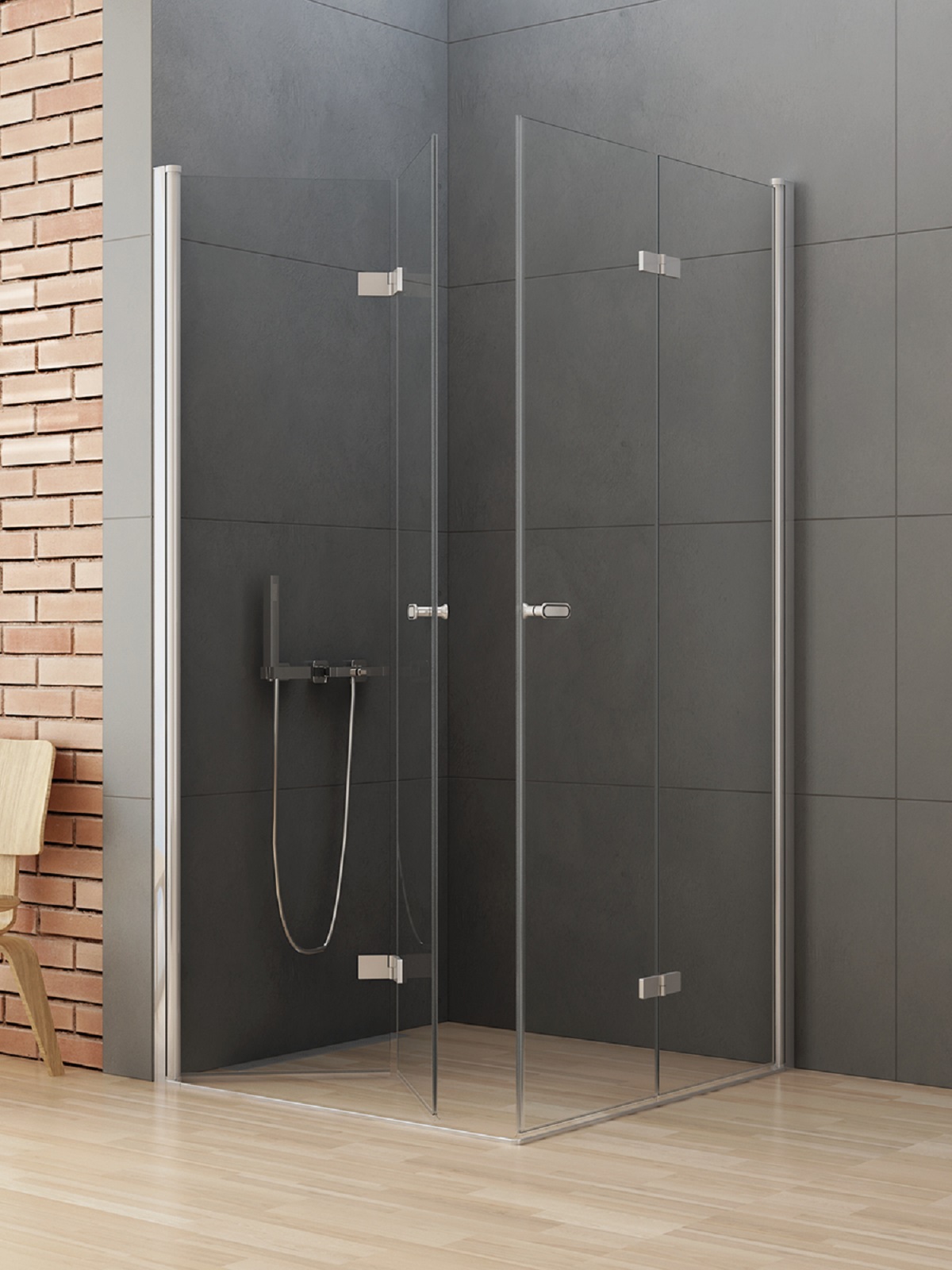 New Trendy New Soleo kabina prysznicowa 100x90 cm prostokątna chrom połysk/szkło przezroczyste D-0150A/D-0153A