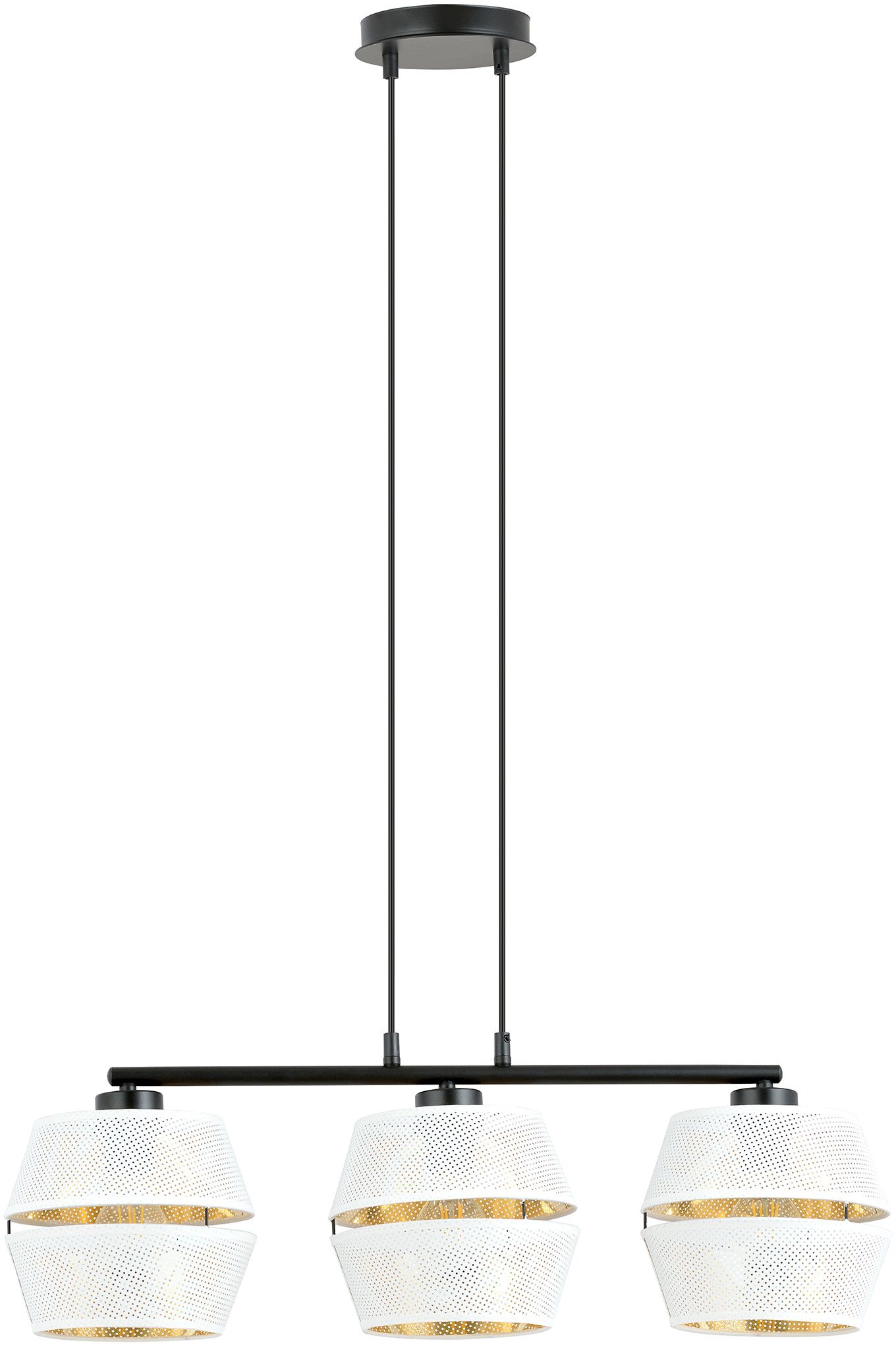 Emibig Malia lampa wisząca 3x15 W biała-czarna-złota 1184/3