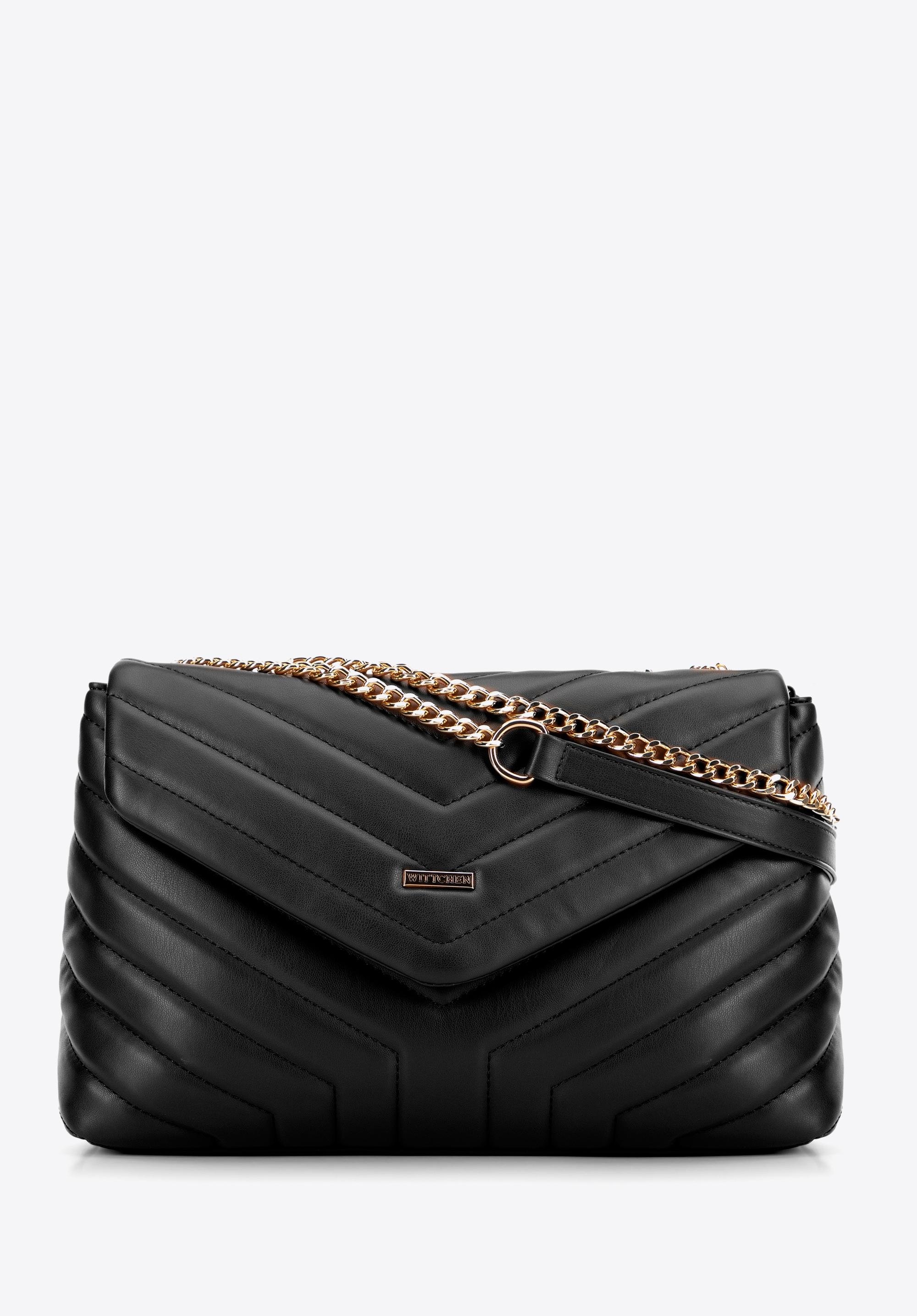 Damska crossbody na łańcuszku z ekoskóry czarna