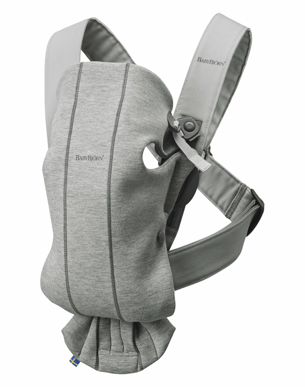 Babybjorn, Mini 3D Cotton, Jersey - nosidło biodrowe-Jersey 3D Jasny Szary