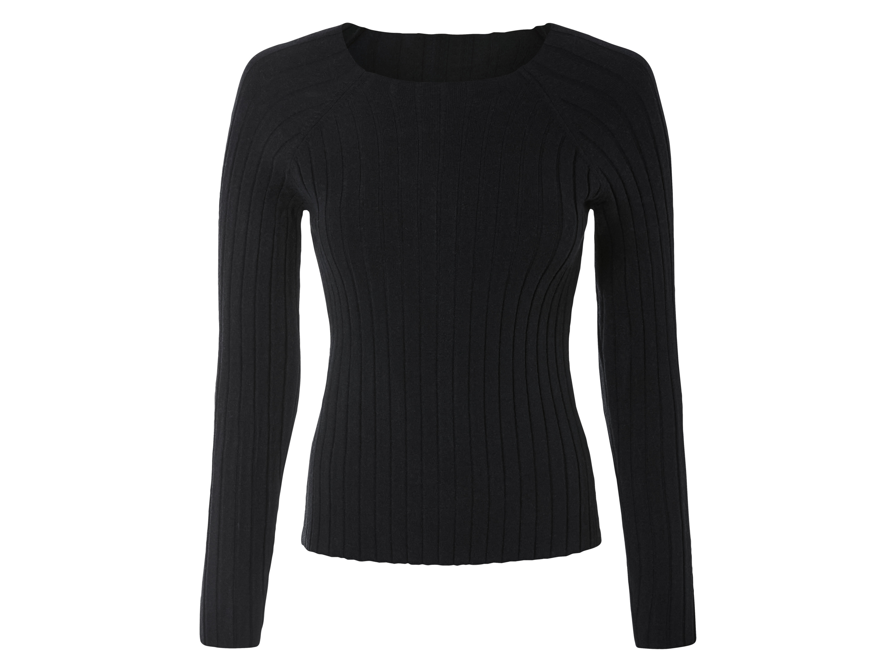 esmara Sweter damski z dzianiny prążkowanej Czarny, XS 32/34