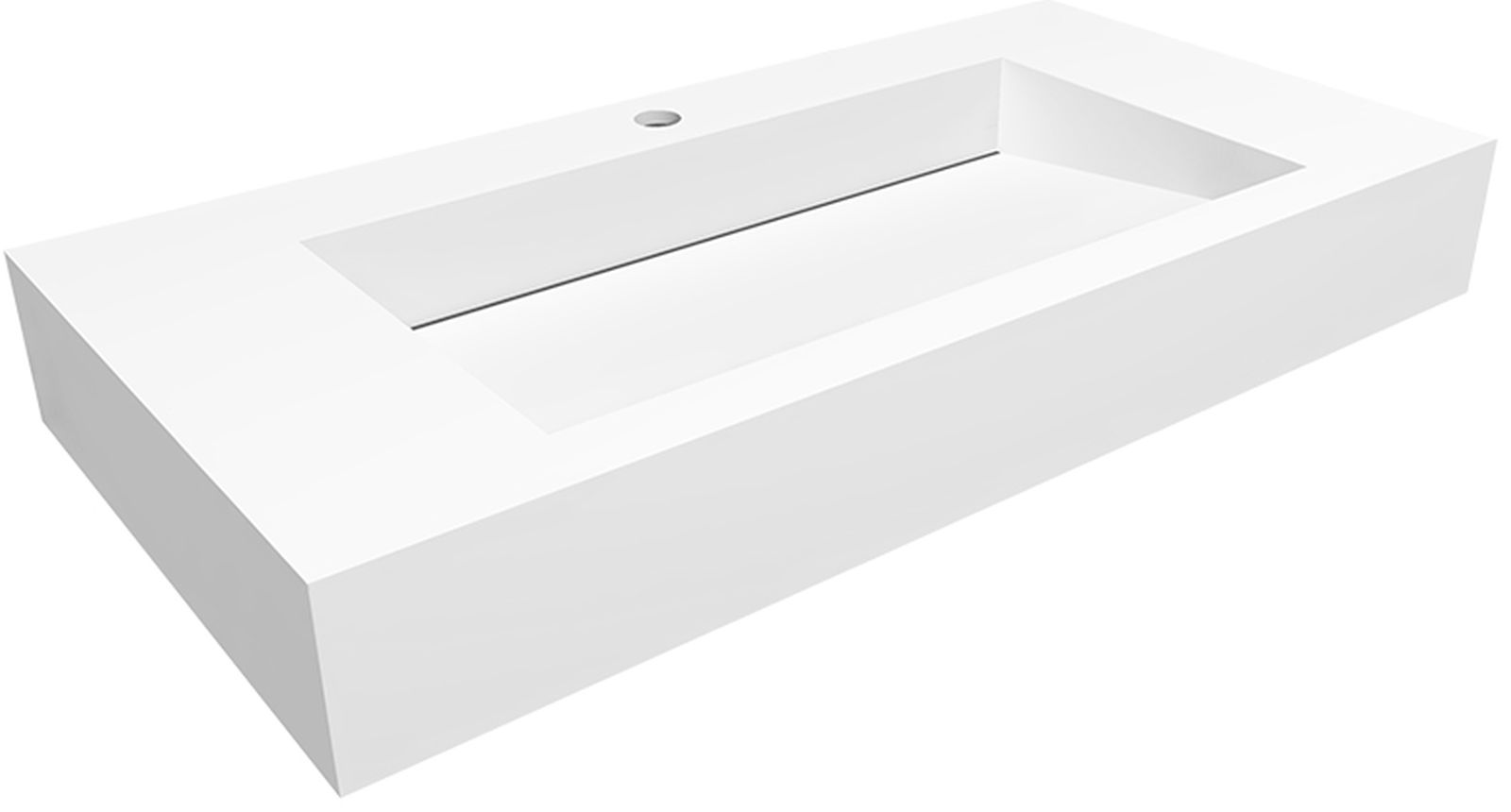 Darmowa Dostawa - Umywalka 90x45 cm prostokątna ścienna-z blatem biała Cristalstone Linea Ideal U900MCOLC